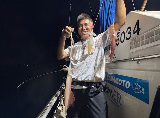 渡船よしだ屋／’２５年８月３０日（土）　夜イカ釣り船の釣果①