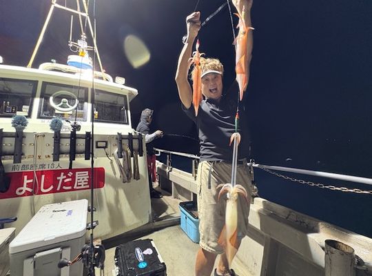 渡船よしだ屋／’２５年８月３１日（日）　夜イカ釣り船の釣果①